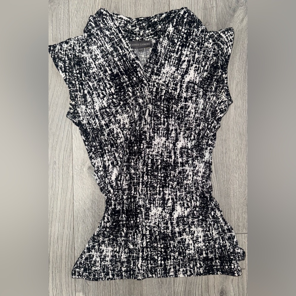 Vince Camuto Monochrome Textured Blouse